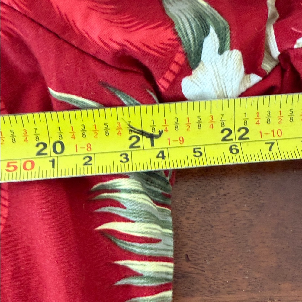 Vintage KY’S Red Floral Midi Dress/moo Moo with White Bloom Print Made in Hawaii - Picture 9 of 10